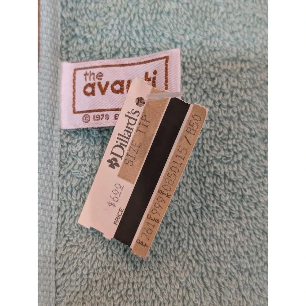 Vintage 1978 Avanti Linens 5pc Towel Set Seafoam/Mint Green Pleated Ruffle‎ Trim
